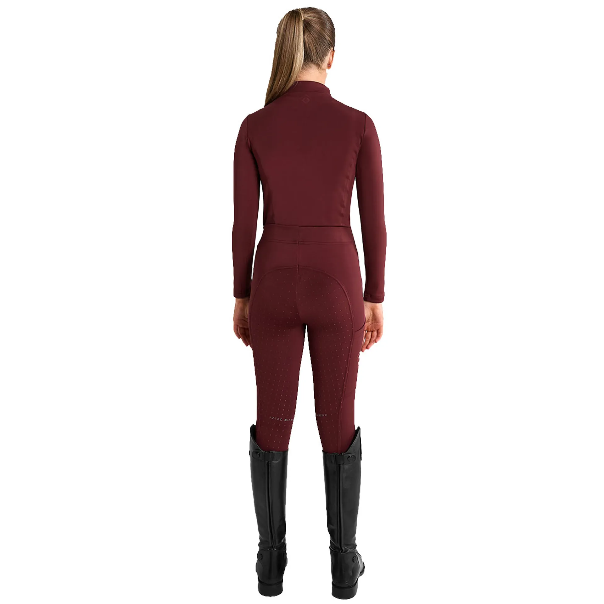 Aztec Diamond Young Rider Full Grip Riding Leggings - Cherry