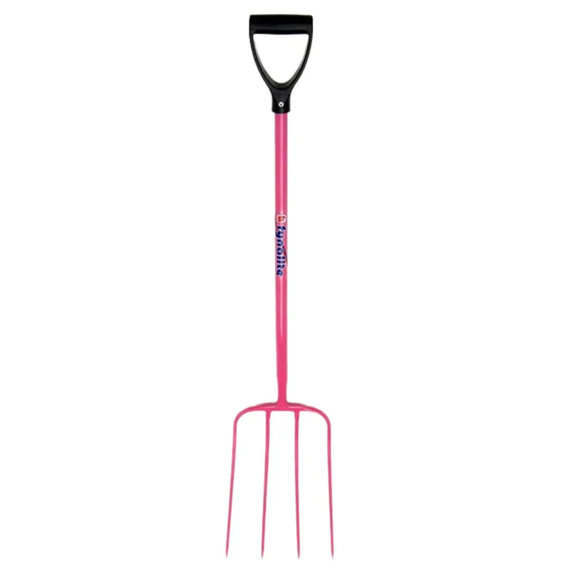 Fynalite 4 Prong D-Handle Manure Fork - Pink