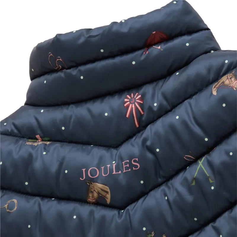 Joules Crofton Junior Girls Padded Gilet - Navy/Horse-3