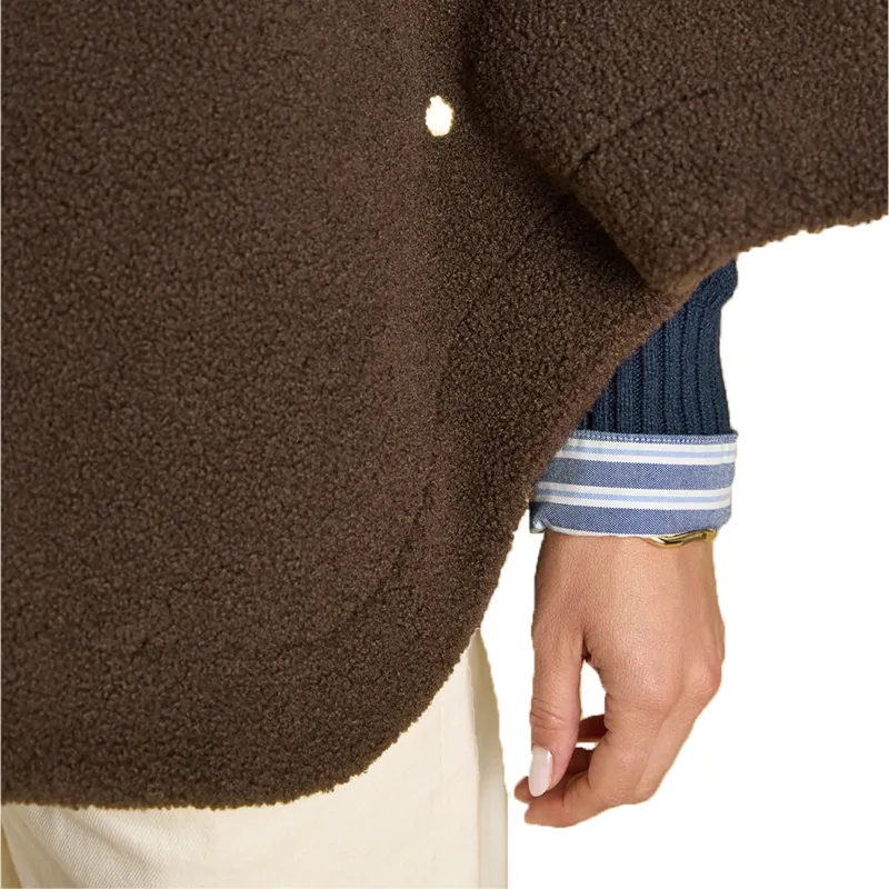 Joules Chunky Fleece Womens Cape - Chocolate Brown-4