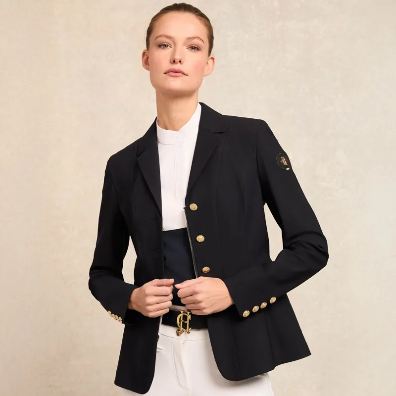 Holland Cooper Gatcombe Ladies Short Sleeve Show Shirt - Ink Navy-2