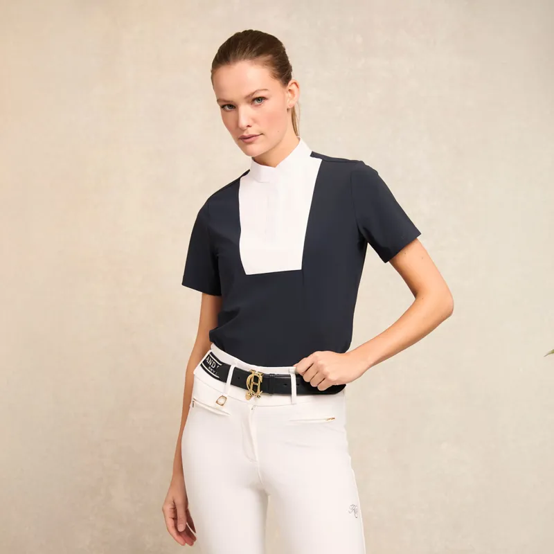 Holland Cooper Gatcombe Ladies Short Sleeve Show Shirt - Ink Navy