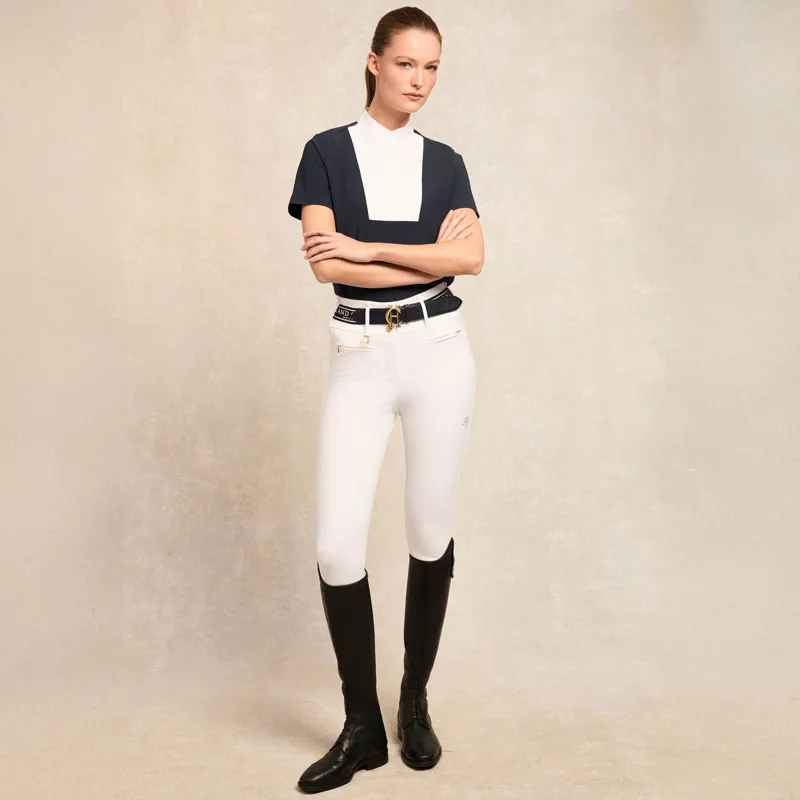 Holland Cooper Gatcombe Ladies Short Sleeve Show Shirt - Ink Navy-1