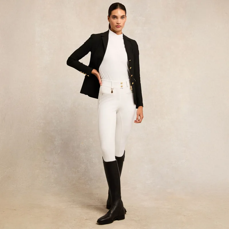 Holland Cooper Gatcombe Ladies Short Sleeve Show Shirt - White-4