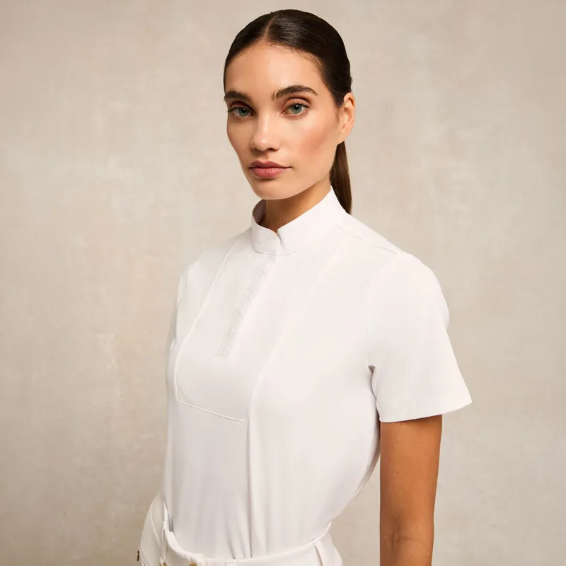 Holland Cooper Gatcombe Ladies Short Sleeve Show Shirt - White-7