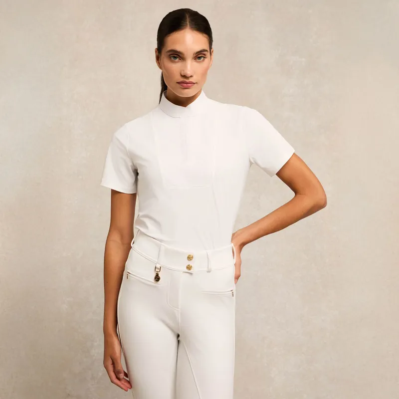 Holland Cooper Gatcombe Ladies Short Sleeve Show Shirt - White