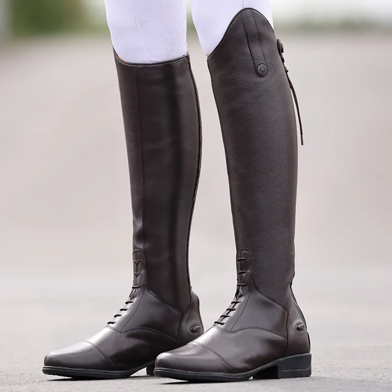 Moretta Gianna Ladies Tall Riding Boots - Tall Height - Brown-10