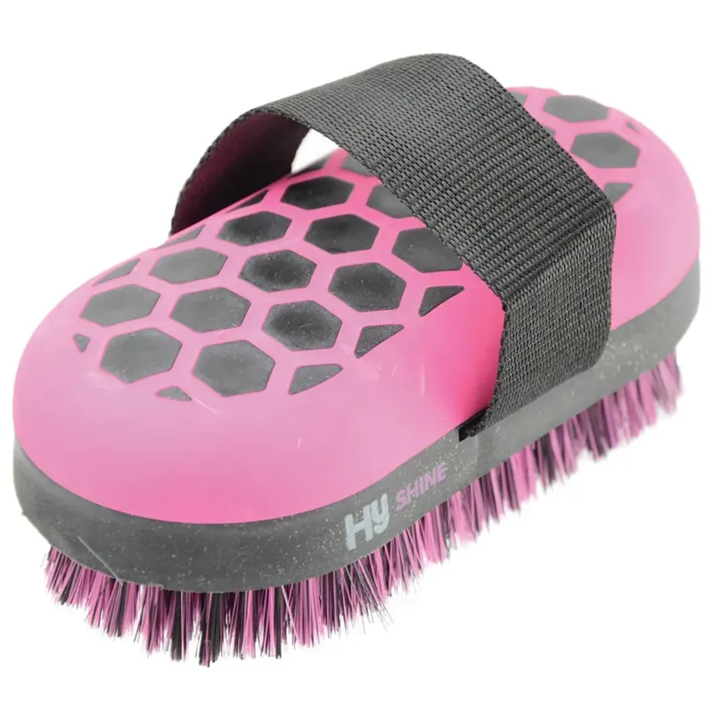 Hy Equestrian Glitter Body Brush - Pink/Black