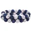 QHP Gloss Hair Scrunchie - White/Navy