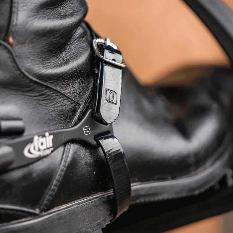 Sprenger Glossy Biothane Spur Straps - Black/Silver-1