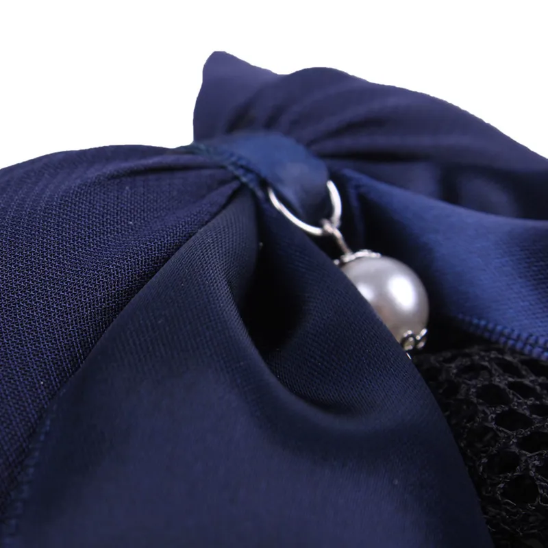 QHP Grace Hair Bow - Navy-1