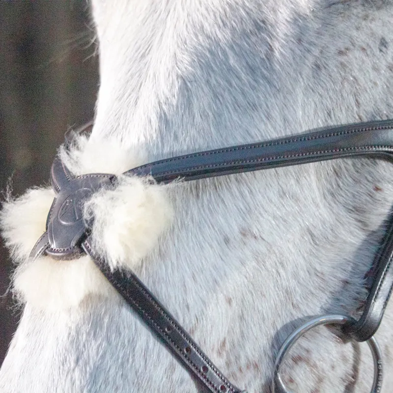 Henry James Sheepskin Grackle Noseband - Black-1