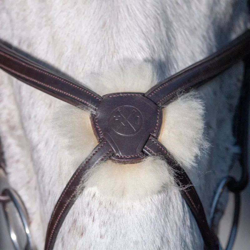 Henry James Sheepskin Grackle Noseband - Havana Brown-1