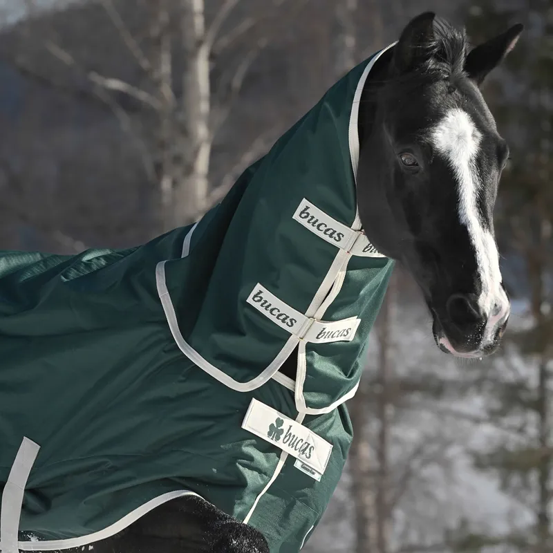 Bucas Greenline Combi 100g Neck Cover - Green/Cream-2