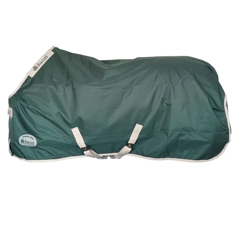 Bucas Greenline 300g Standard Neck Turnout Rug - Green/Cream-11