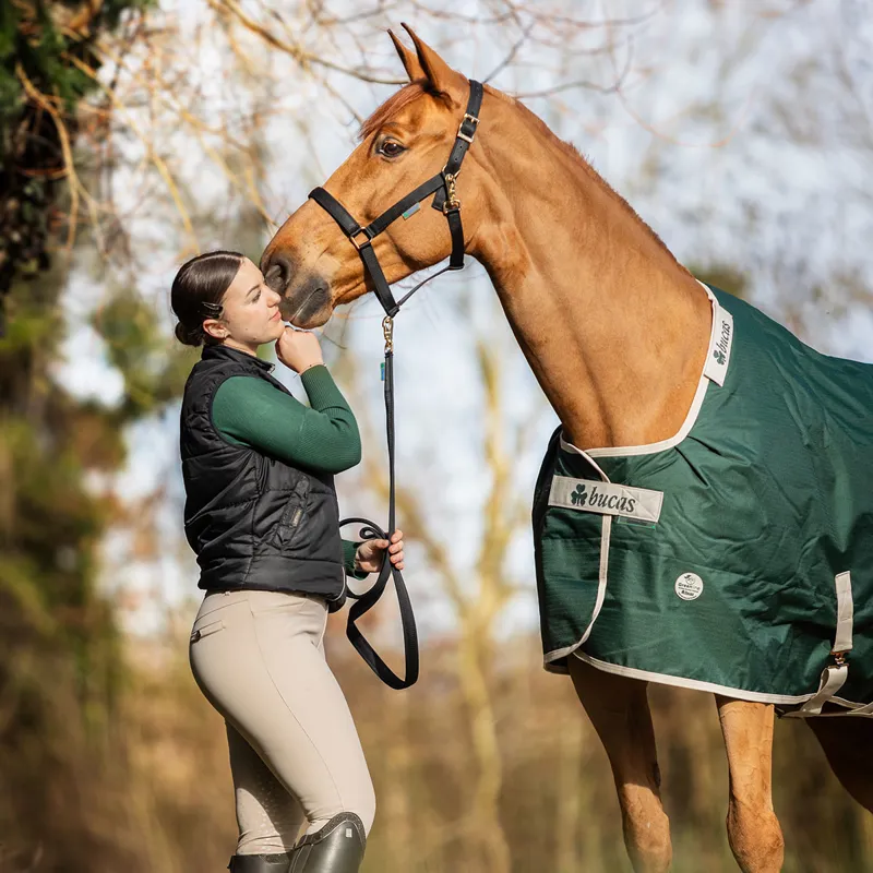 Bucas Greenline 300g Standard Neck Turnout Rug - Green/Cream-5