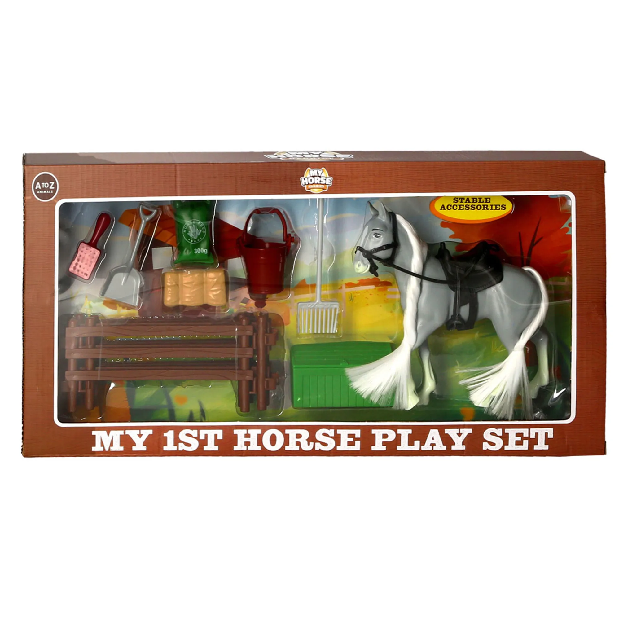 Platinum Large Horse and Stable Set Grey - Main Image