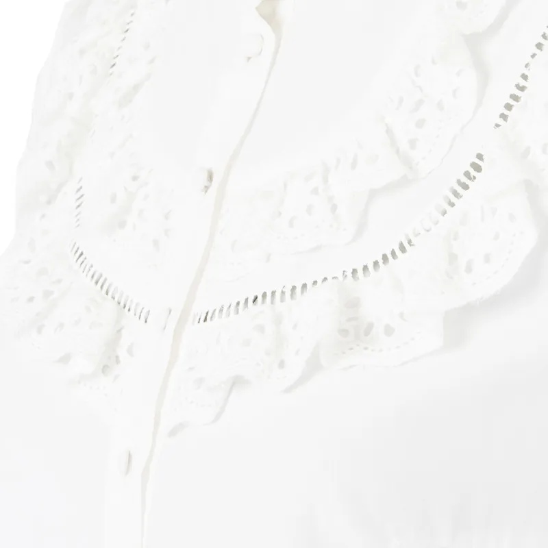 Holland Cooper Audley Lace Ladies Blouse - White-3