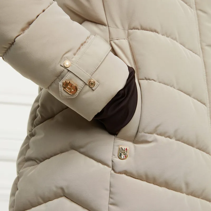 Holland Cooper Chamonix Ladies Long Quilted Jacket - Stone-3