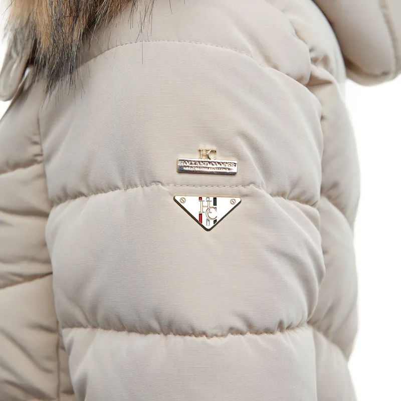 Holland Cooper Chamonix Ladies Long Quilted Jacket - Stone-5