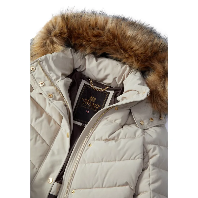 Holland Cooper Chamonix Ladies Long Quilted Jacket - Stone-8