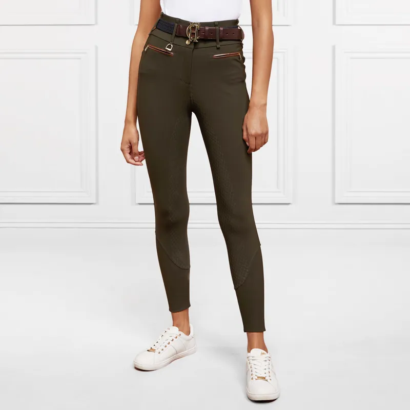 Holland Cooper Heritage Full Grip Thermal Ladies Breeches - Dark Olive