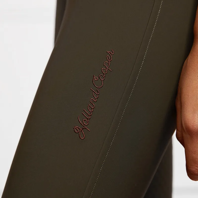Holland Cooper Heritage Full Grip Thermal Ladies Breeches - Dark Olive-2