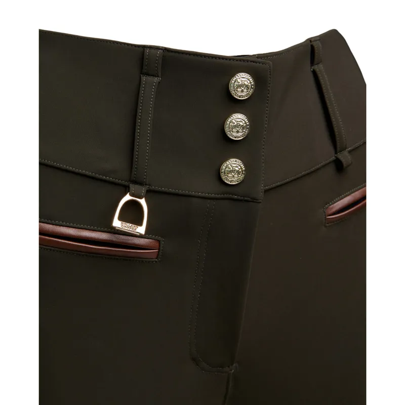 Holland Cooper Heritage Full Grip Thermal Ladies Breeches - Dark Olive-4