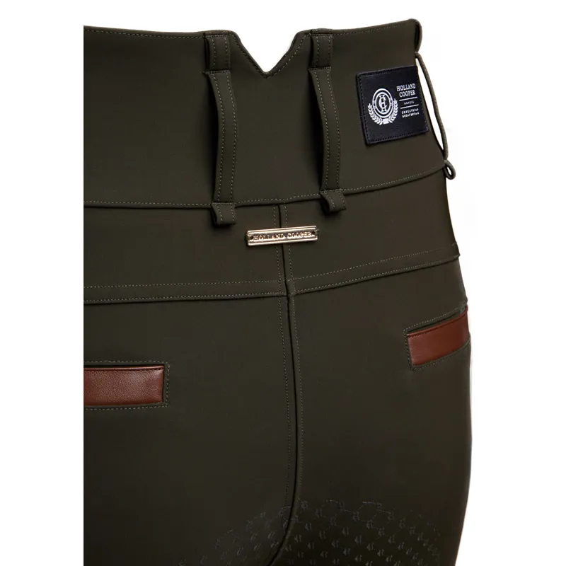 Holland Cooper Heritage Full Grip Thermal Ladies Breeches - Dark Olive-5