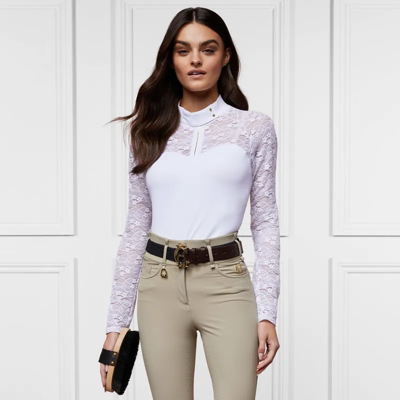 Holland Cooper Newbury Long Sleeve Ladies Base Layer Ice White