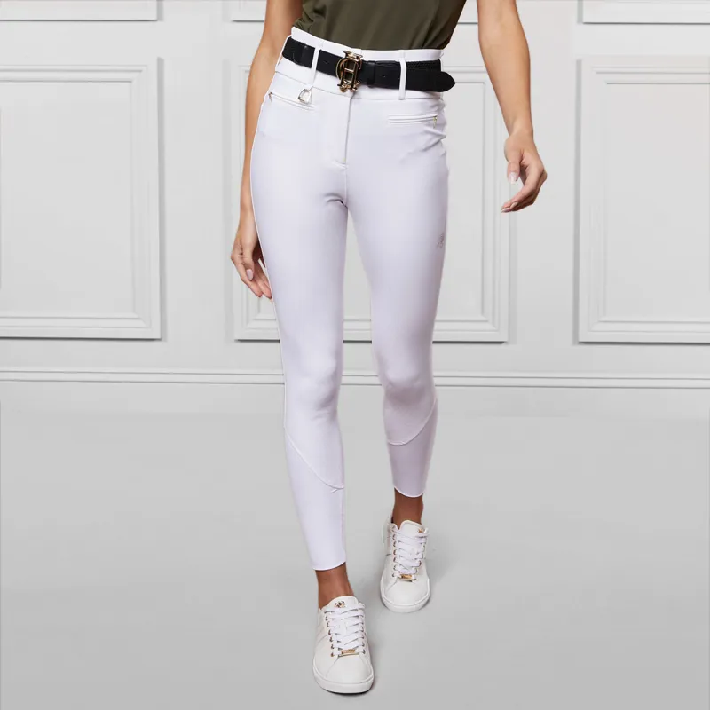 Holland Cooper Premium High Rise Ladies Competition Breeches - White