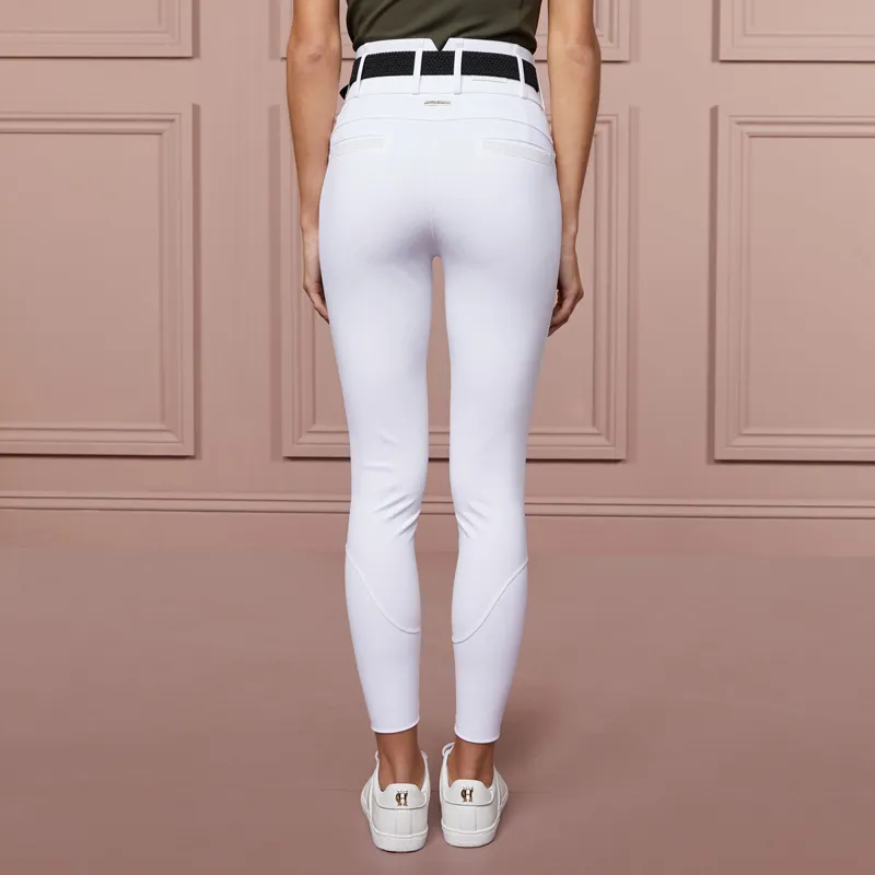 Holland Cooper Premium High Rise Ladies Competition Breeches - White-1