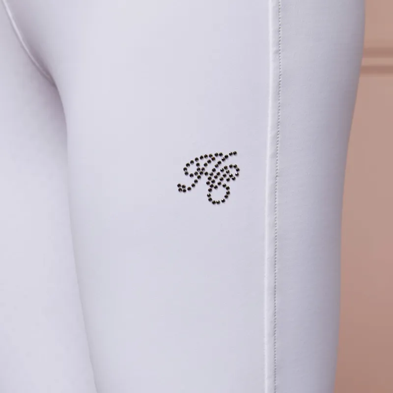 Holland Cooper Premium High Rise Ladies Competition Breeches - White-2