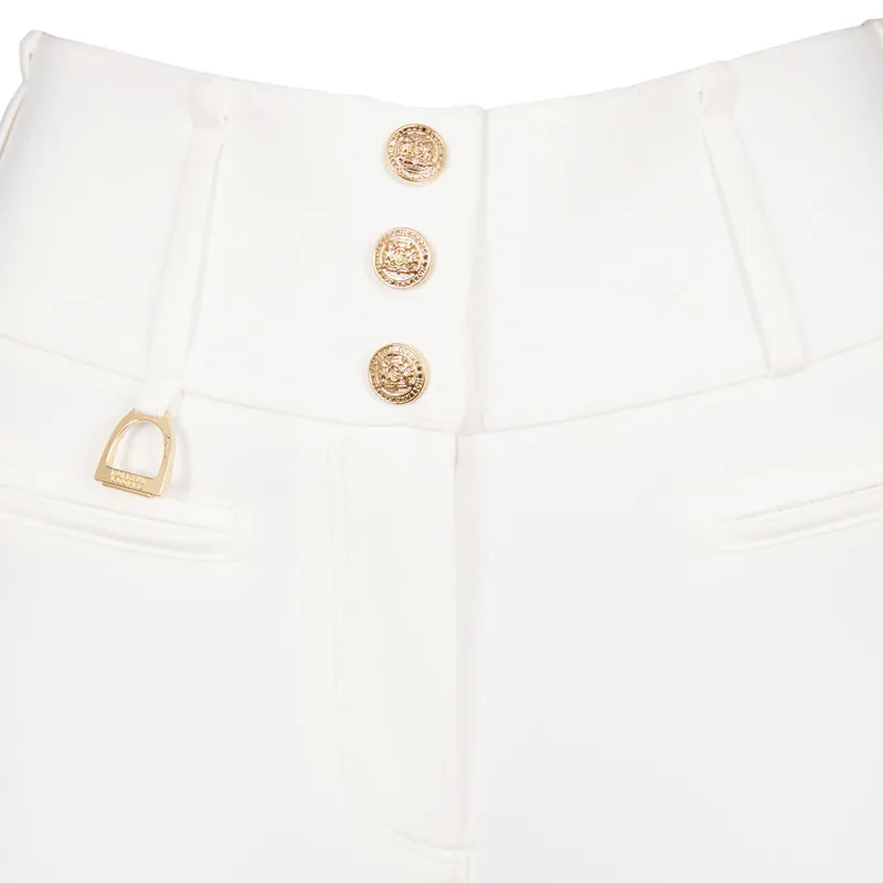 Holland Cooper Premium High Rise Ladies Competition Breeches - White-5
