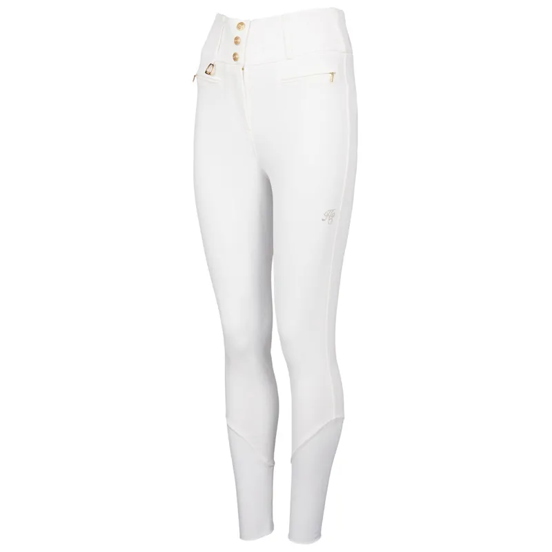 Holland Cooper Premium High Rise Ladies Competition Breeches - White-7