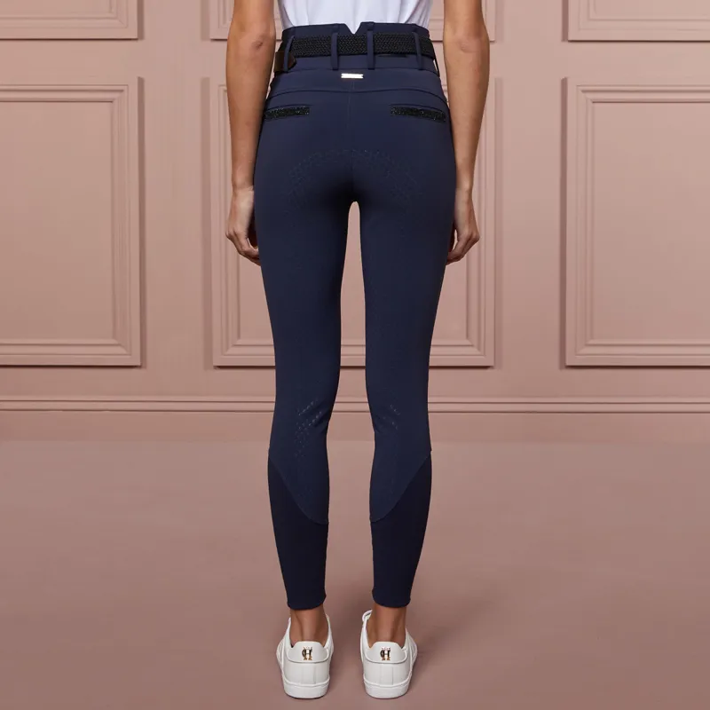 Holland Cooper Premium High Rise Full Grip Womens Breeches - Yale Blue-1