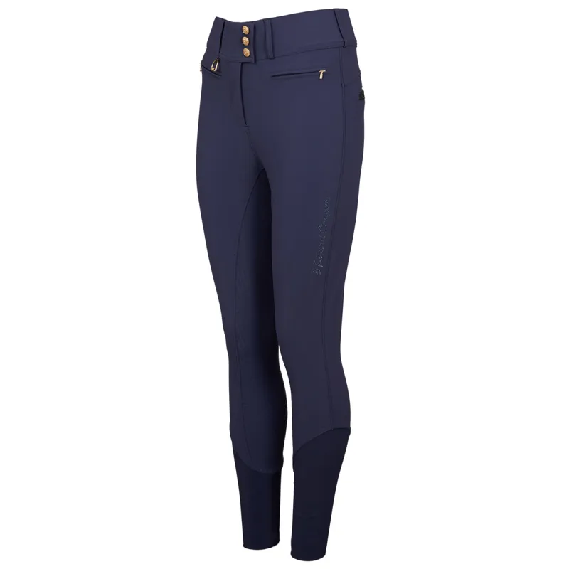 Holland Cooper Premium High Rise Full Grip Womens Breeches - Yale Blue-7