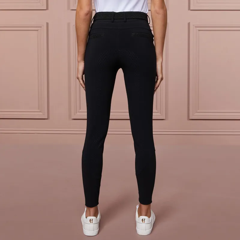 Holland Cooper Premium Mid Rise Full Grip Ladies Breeches - Black-1