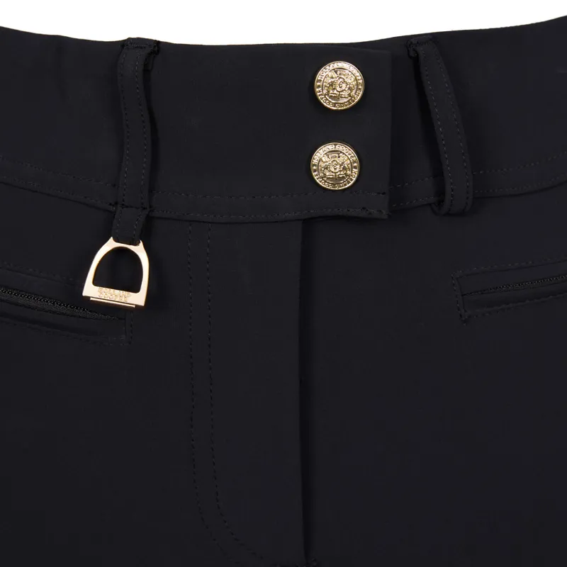 Holland Cooper Premium Mid Rise Full Grip Ladies Breeches - Black-5