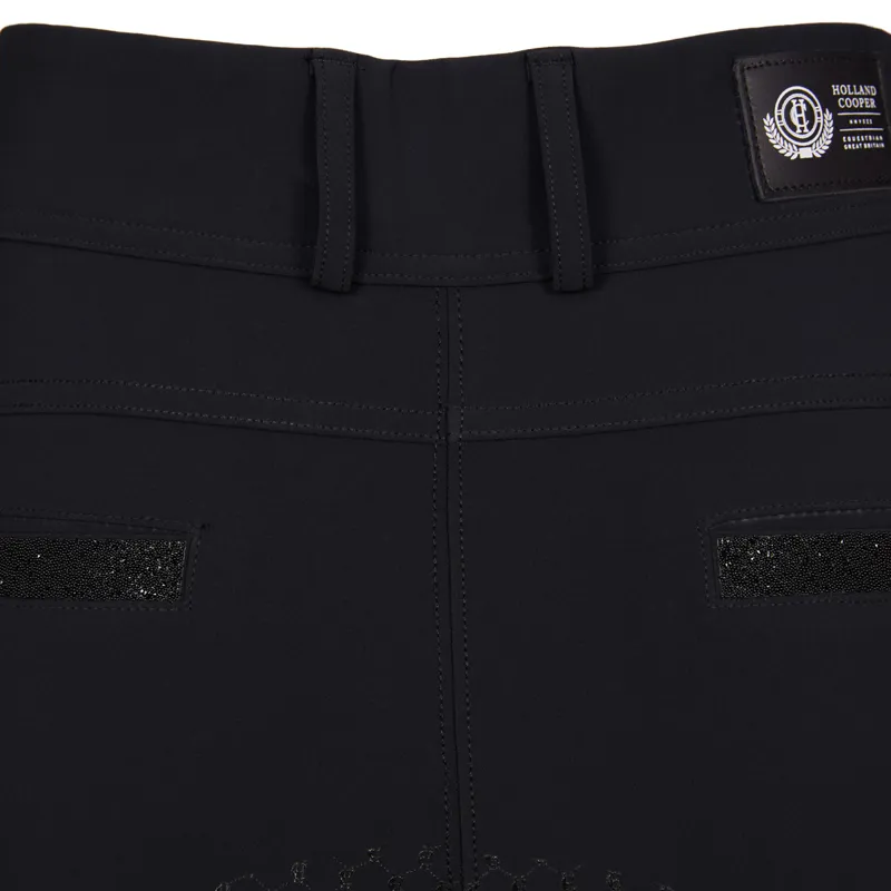 Holland Cooper Premium Mid Rise Full Grip Ladies Breeches - Black-6