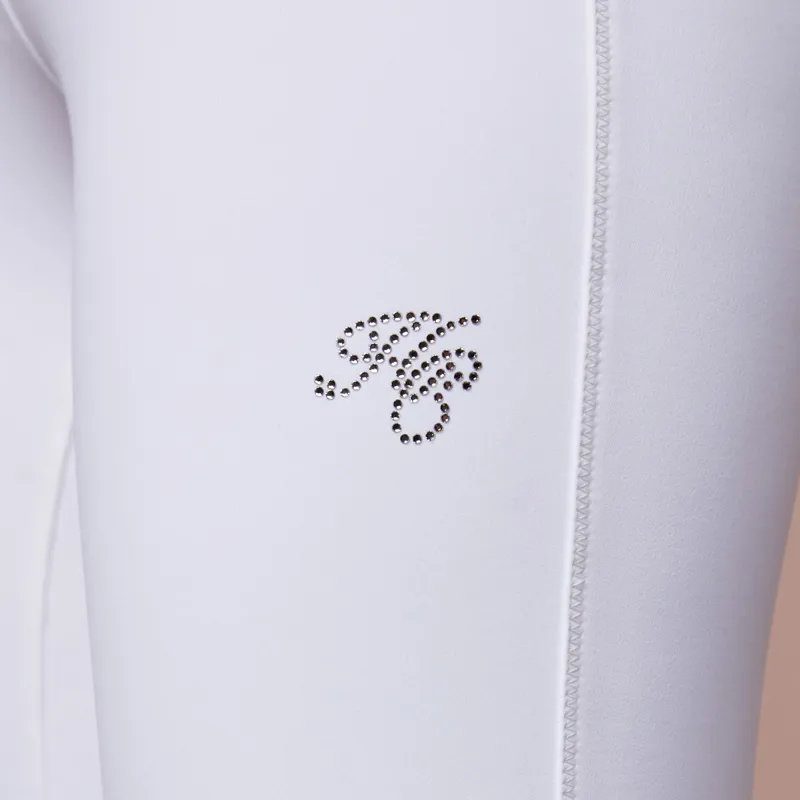 Holland Cooper Premium Mid Rise Ladies Competition Breeches - White-2