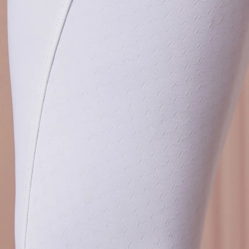 Holland Cooper Premium Mid Rise Ladies Competition Breeches - White-3