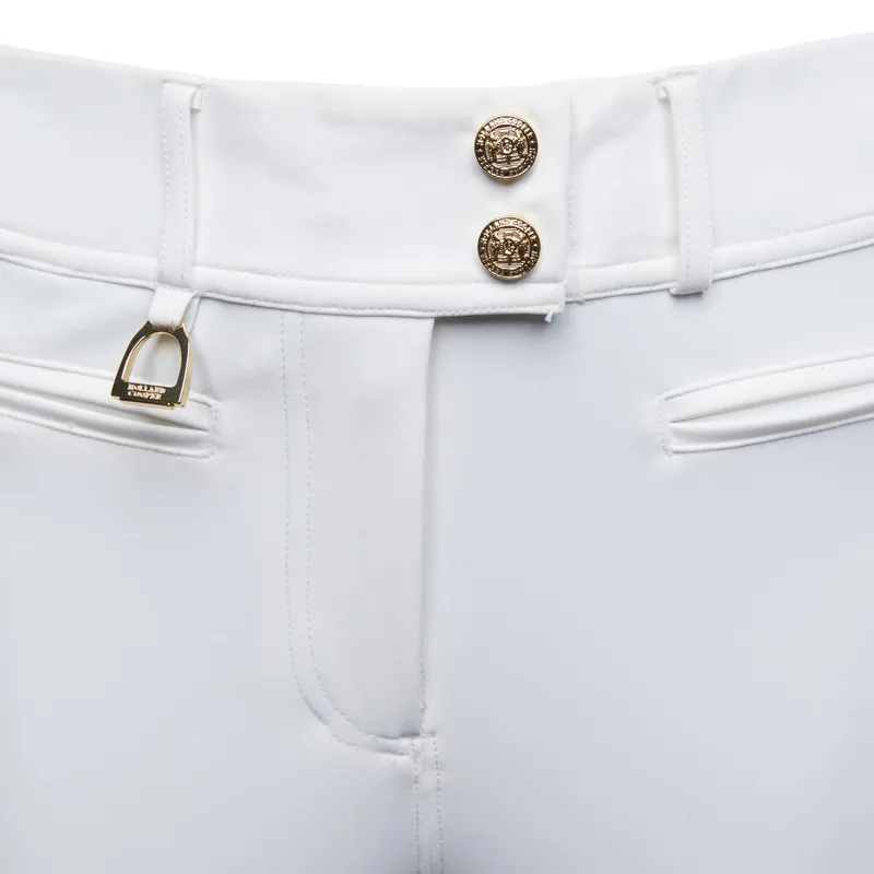 Holland Cooper Premium Mid Rise Ladies Competition Breeches - White-5