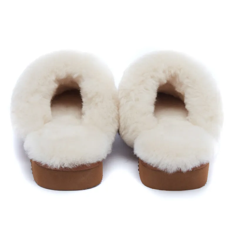 Holland Cooper Shearling Slippers - Tan-1