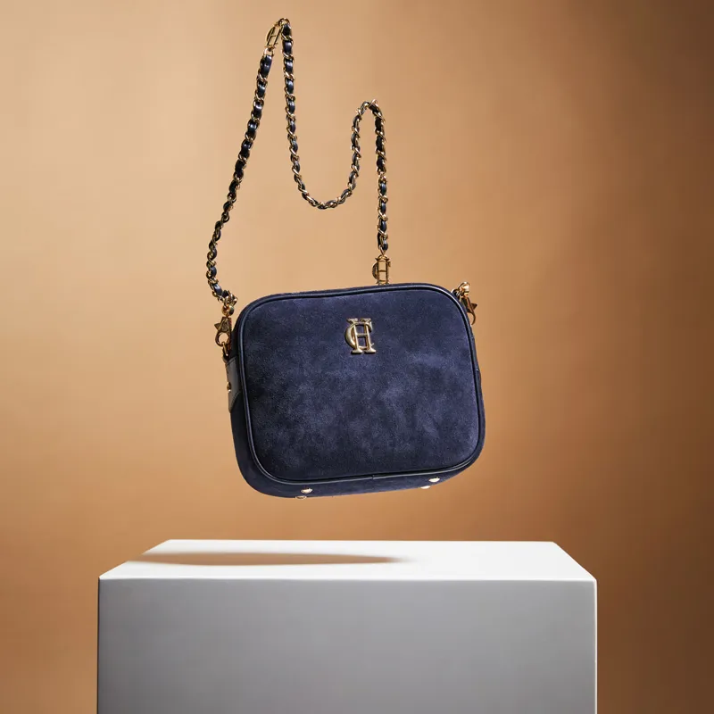 Holland Cooper Soho Camera Bag - Ink Navy Suede-3