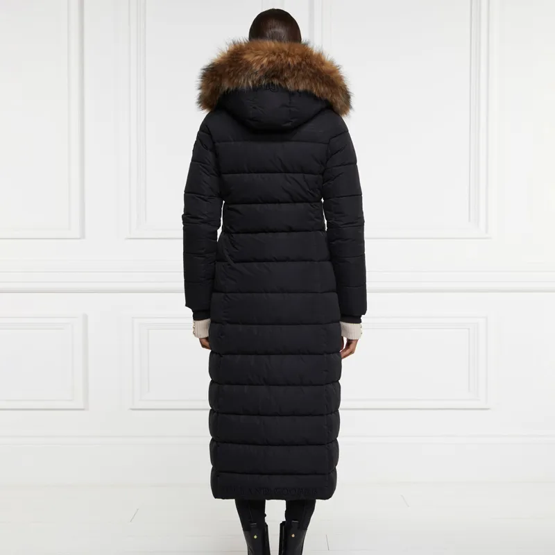 Holland Cooper Stoneleigh Womens Longline Quilted Coat - Black-1