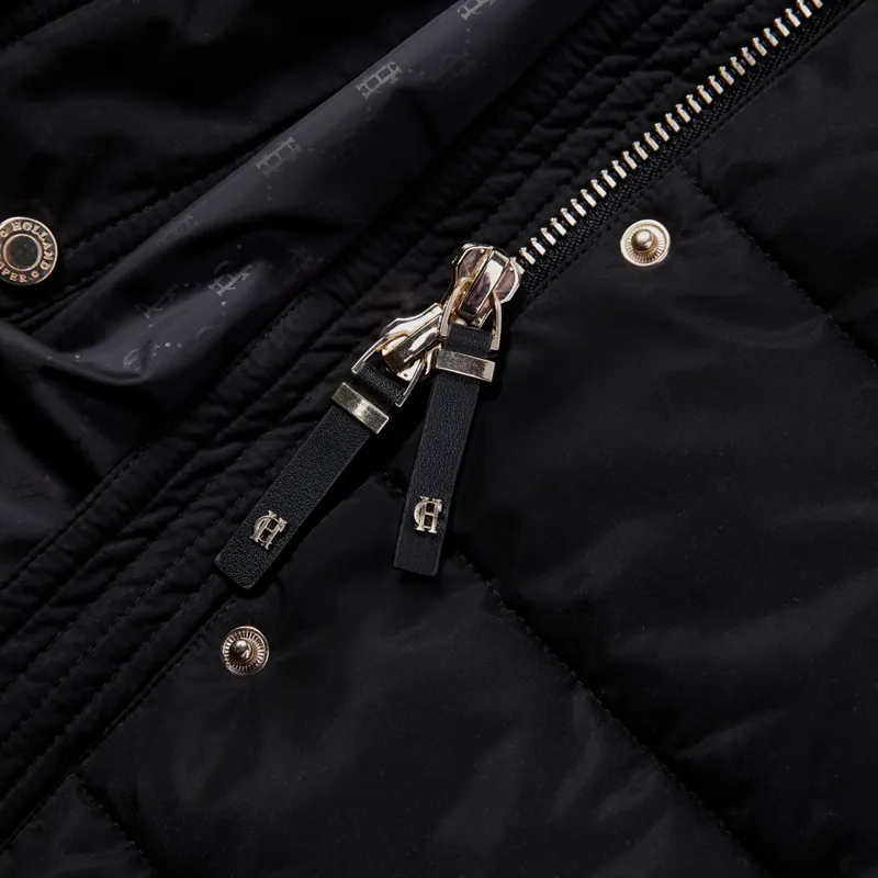 Holland Cooper Stoneleigh Womens Longline Quilted Coat - Black-8