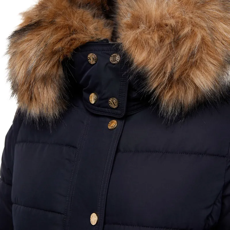 Holland Cooper Stoneleigh Ladies Longline Quilted Jacket - Ink Navy-3