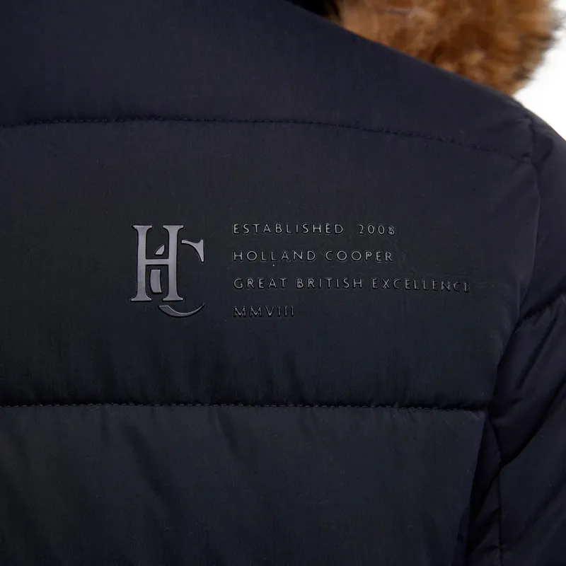 Holland Cooper Stoneleigh Ladies Longline Quilted Jacket - Ink Navy-5
