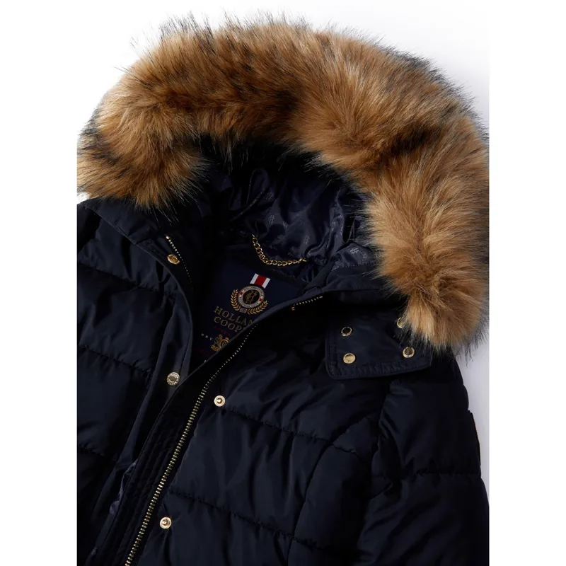 Holland Cooper Stoneleigh Ladies Longline Quilted Jacket - Ink Navy-7